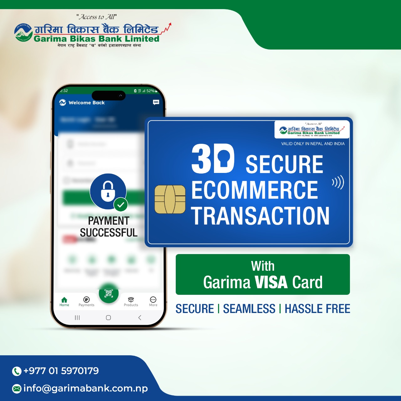 गरिमा विकास बैंकको कार्डमार्फत सुरक्षित रुपमा अनलाइन भुक्तानी गर्न सकिने