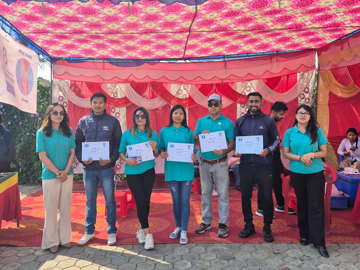 सानिमा रिलायन्स लाइफको आयोजनामा भरतपुरको चौबीसकोठीमा रक्तदान कार्यक्रम