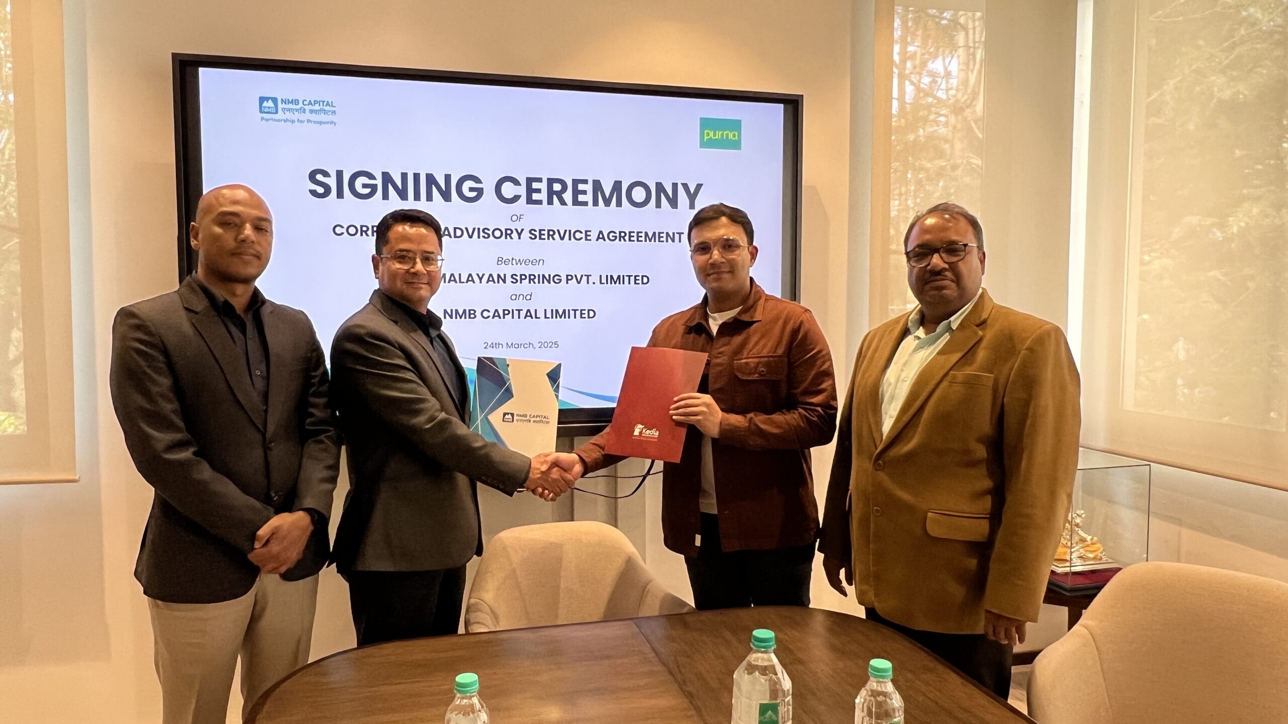 वृज हिमालयन स्प्रिङ र एनएमबि क्यापिटलबीच संस्थागत परामर्श कार्यका लागि सहकार्य