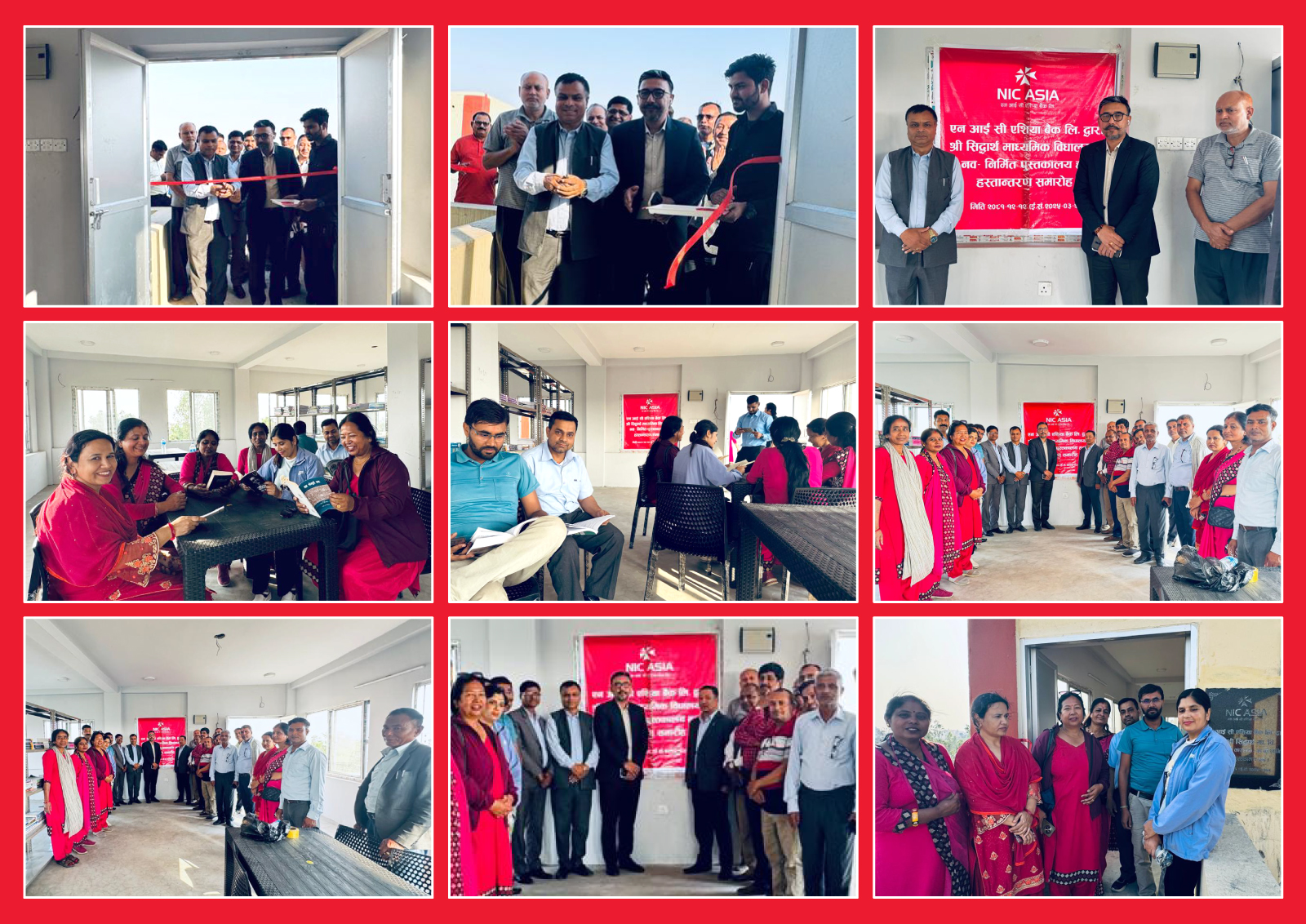 एनआईसी एशिया बैंकको सहयोगमा निर्मित विद्यालयको पुस्तकालय भवनको उद्घाटन