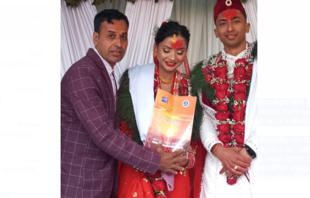 Kul Prasad gifted an insurance policy to his niece on her wedding day