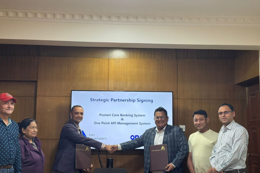 इन्फोडेभलपर्स र वन पोइन्ट फाइनान्सियल सर्भिसेजबीच रणनीतिक साझेदारी