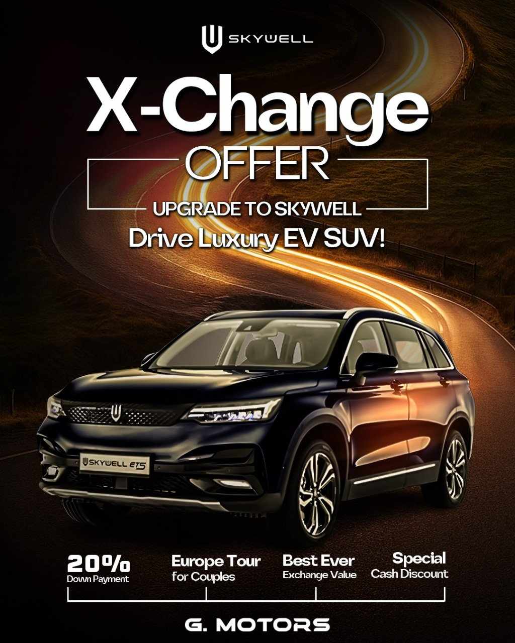 स्काईवेल एक्सचेन्ज अफर, अपग्रेड टु स्काईवेल ड्राईभ लक्जरी ईभी