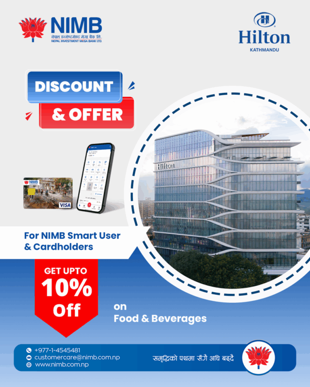 Customers of Nepal Investment Mega Bank will get special discount at Hilton Hotel