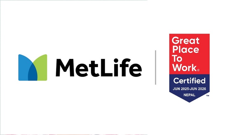 MetLife Nepal honoured with prestigious ‘Great Place to Work’ certificate