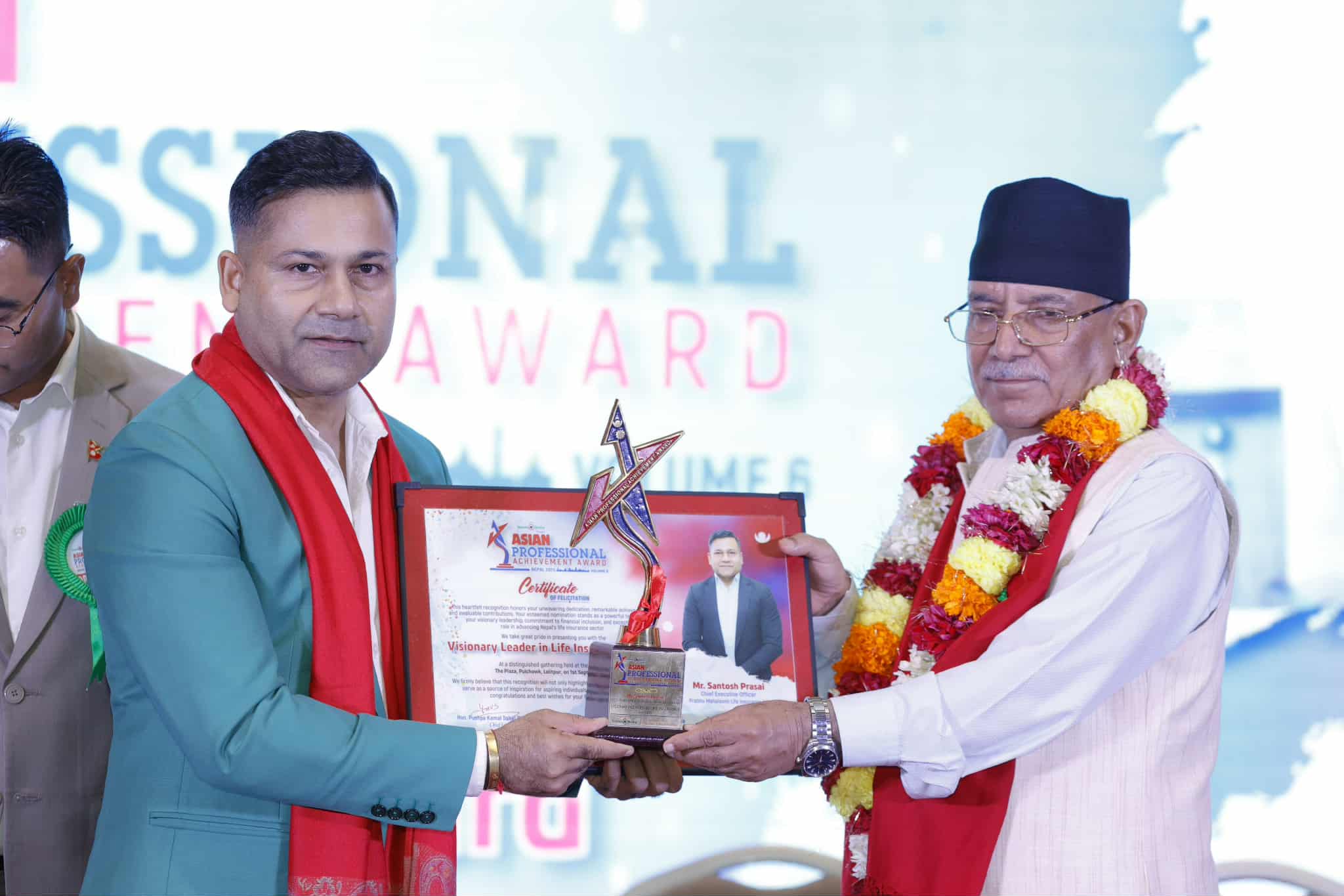 CEO Prasain honoured with ‘Visionary Leader in Life Insurance’ award
