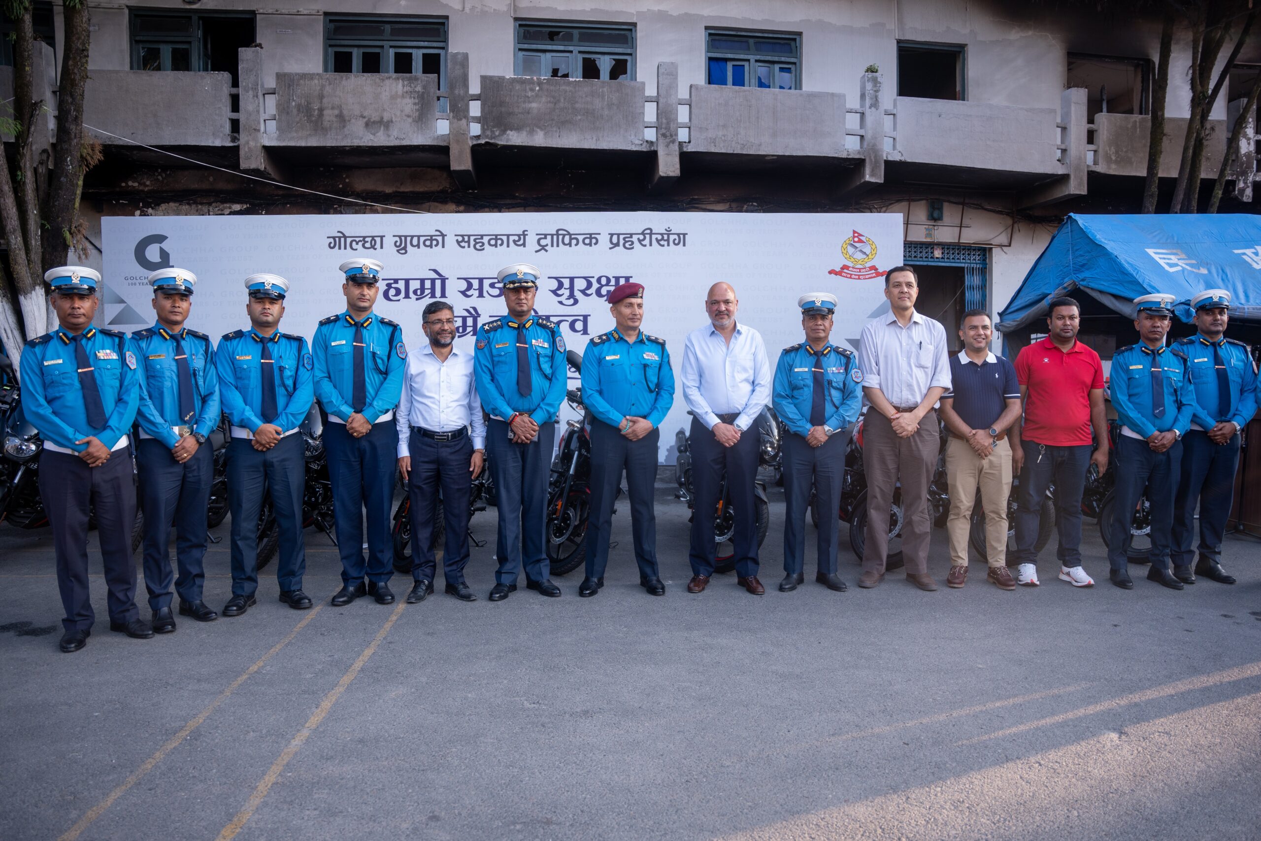 Golchha Group hands over 20 motorcycles to Traffic Police Office Baggikhana