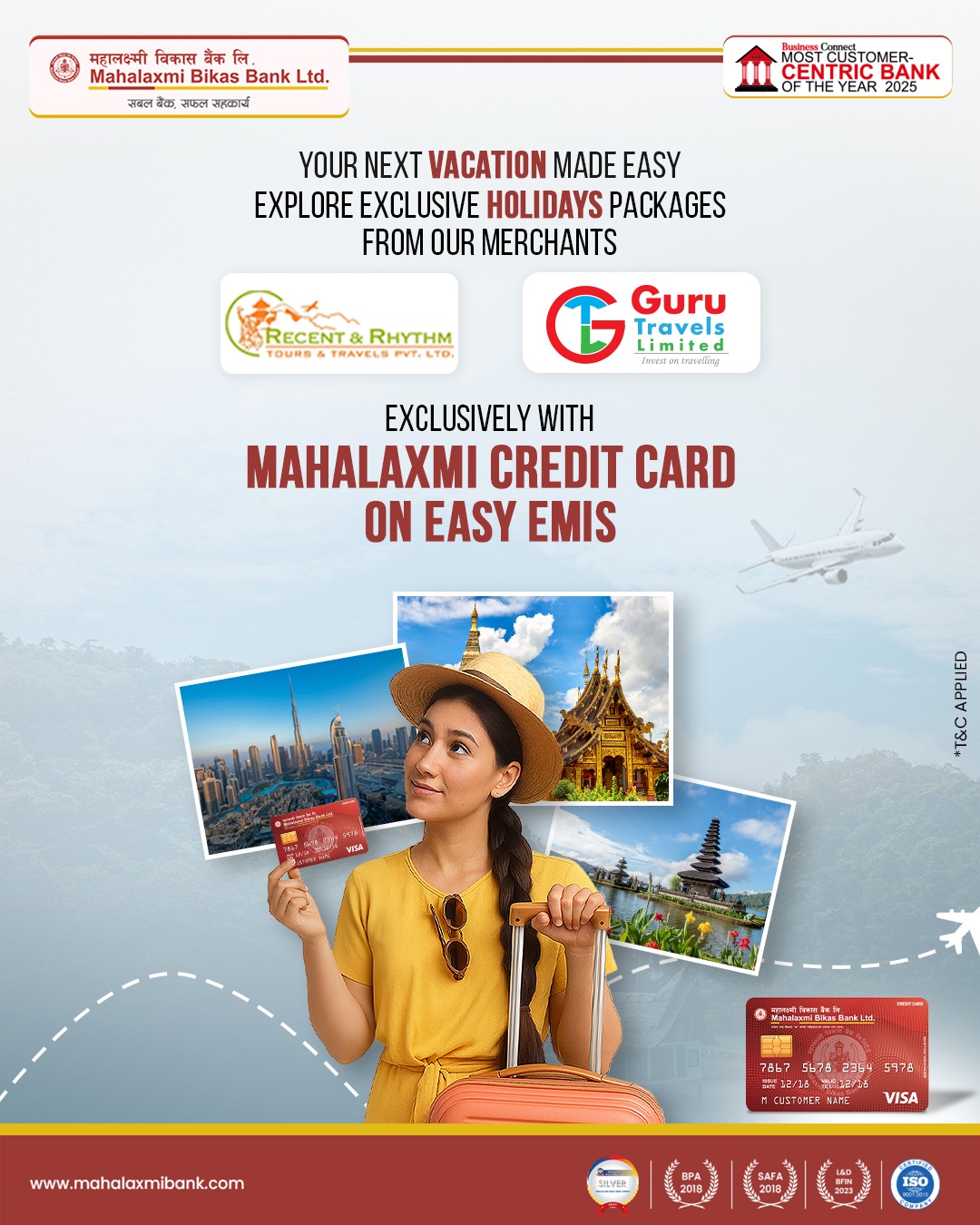 Mahalakshmi Bikas Bank offers tour packages through credit card
