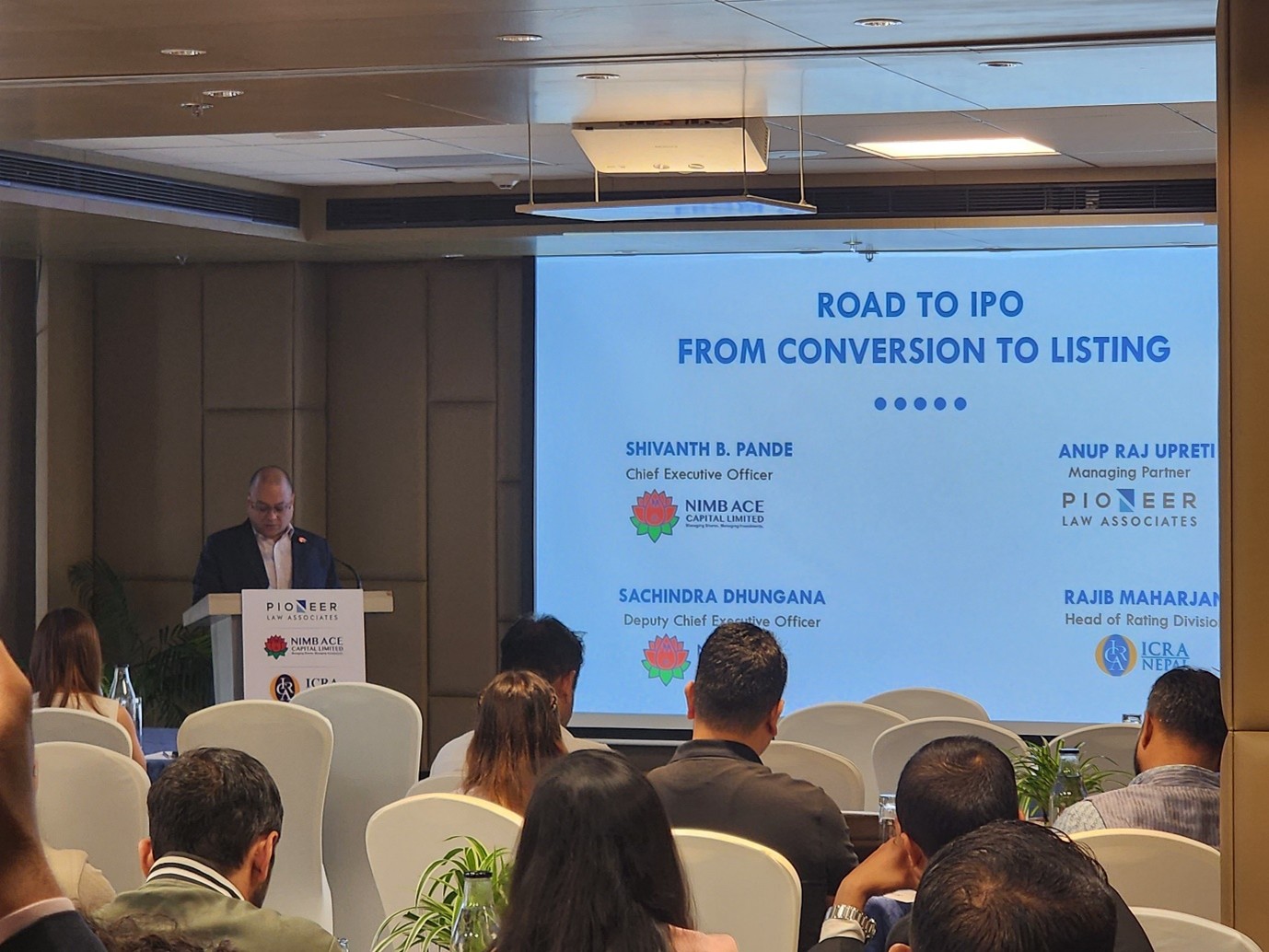 एनआइएमबि एस क्यापिटल, पायोनियर ल एशोसिएट्स र इक्रा नेपालद्वारा ‘रोड टू आईपीओ’ कार्यक्रम सम्पन्न