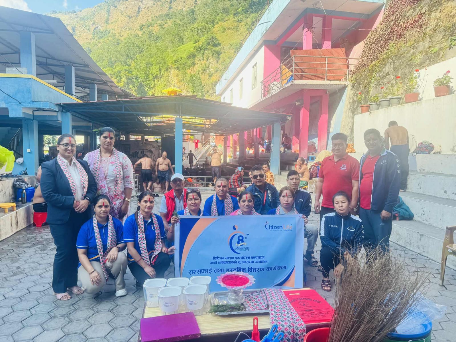 Citizen Life Myagdi Branch distributes sanitation and other materials to Tatopani Kunda