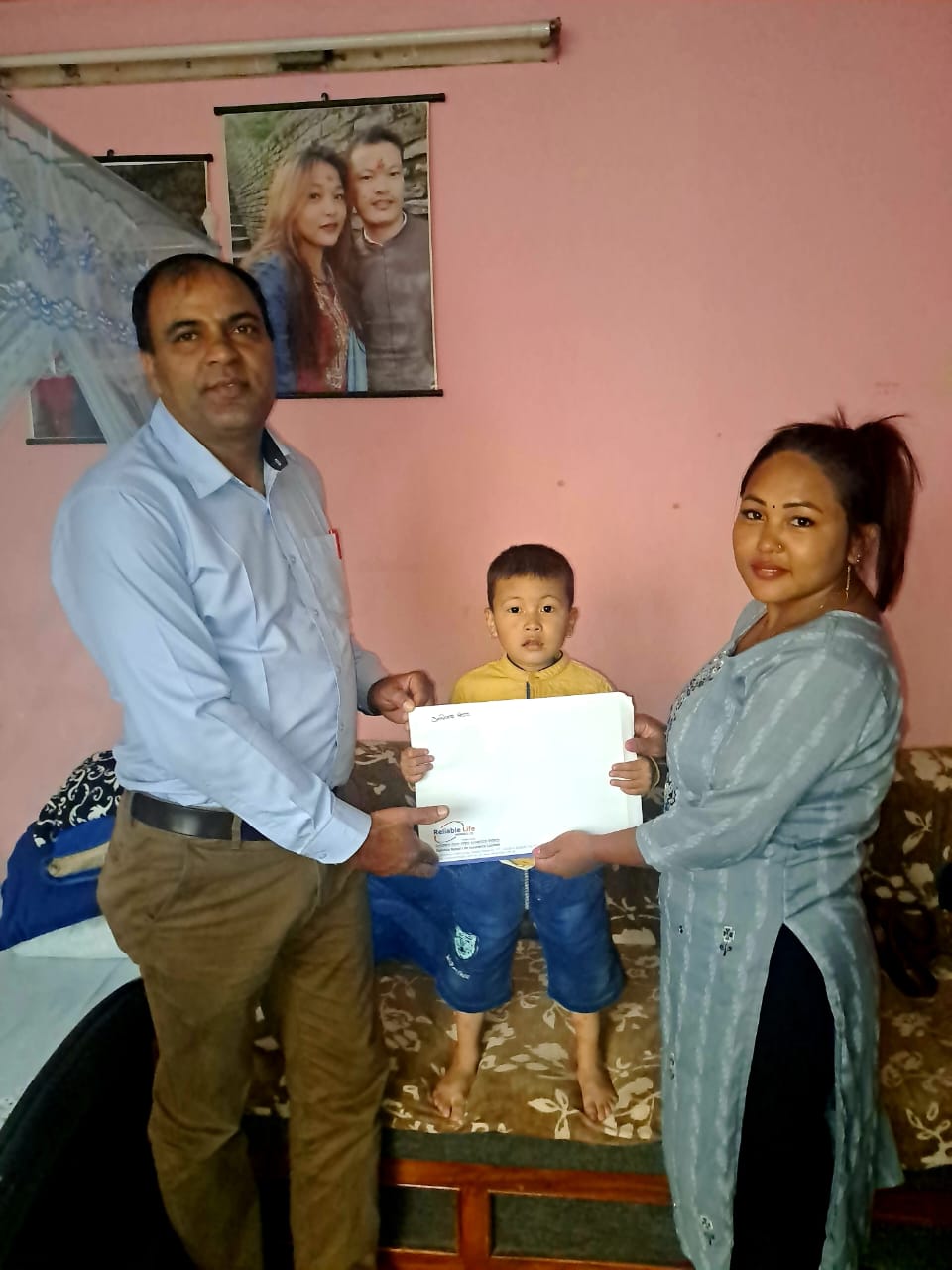 On the occasion of his birthday, Abhinav received an insurance policy gift.