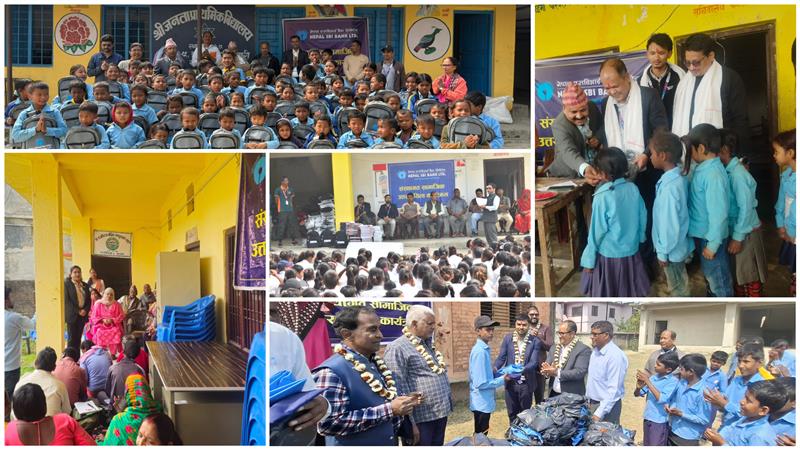 नेपाल एसबिआई बैंकद्वारा मधेशका ८०० भन्दा बढी गरिब तथा बिपन्न बर्गका विद्यार्थीलाई सहयोग