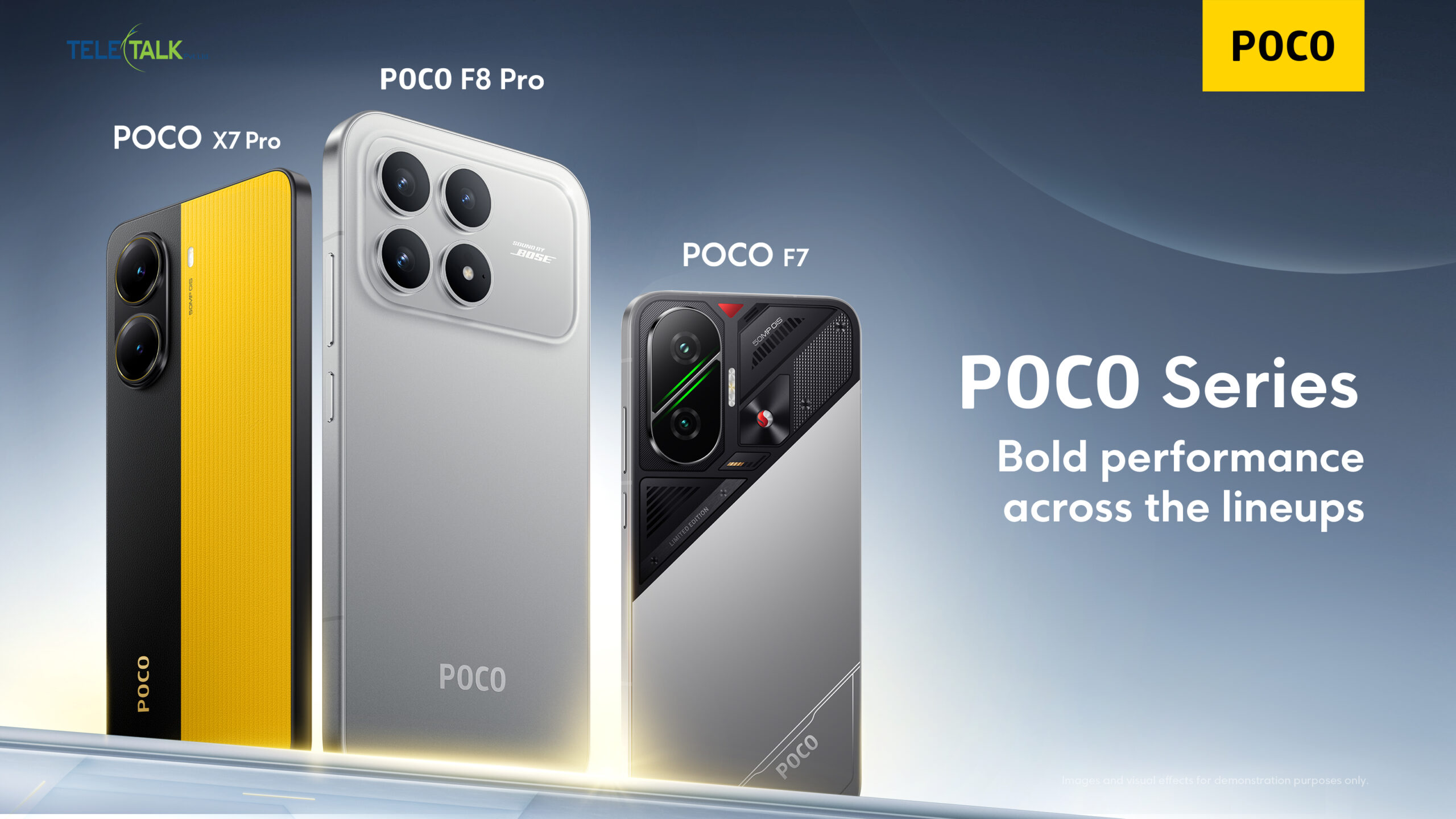 पोकोको कमब्याक: टेलिटकसँग साझेदारी गर्दै X7 Pro, F7 र F8 Pro लन्च