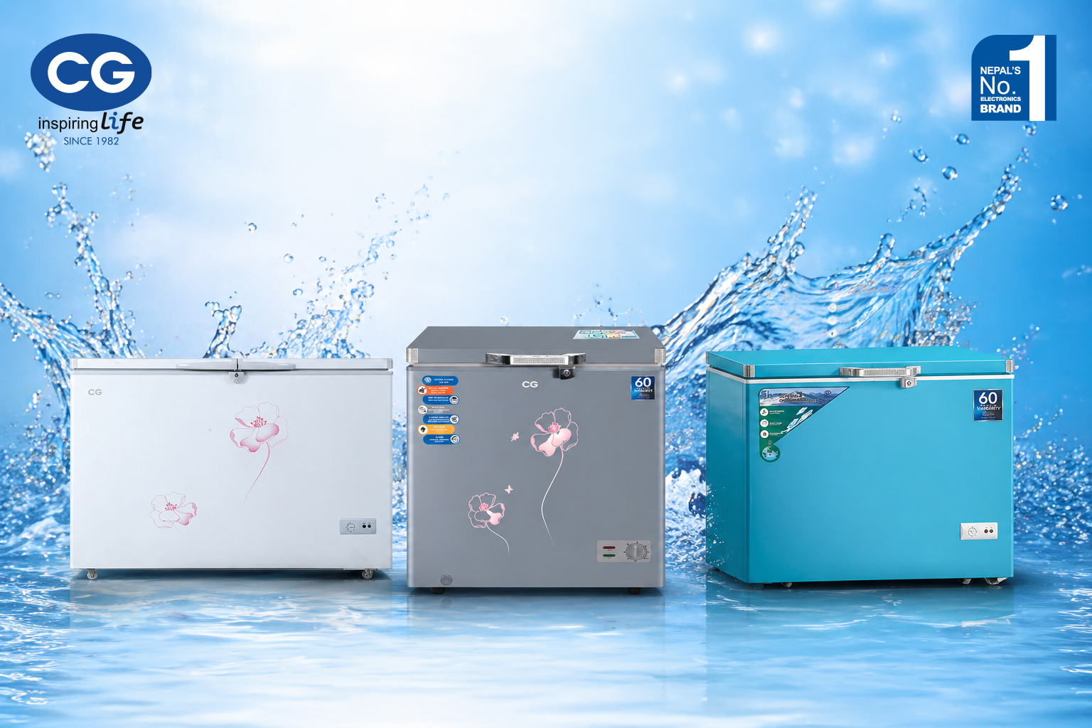 CG Chest Freezer is the undisputed leader in the Nepali market: 28 models and 5 years warranty