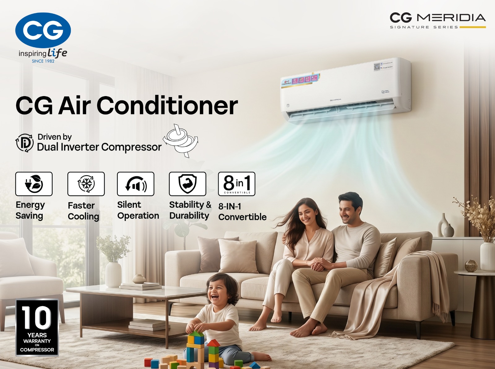 The country is in the grip of heat and heatwave: CG’s dual inverter technology is the charioteer of AC cooling.