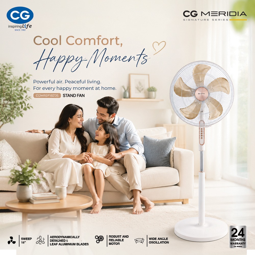 CG unveils new premium stand fan under Smart Domestic Appliances