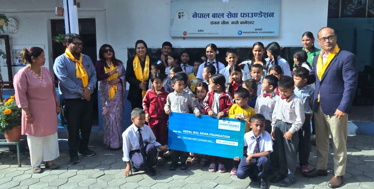 Sanima Reliance Life provides financial support to Nepal Bal Sewa Foundation