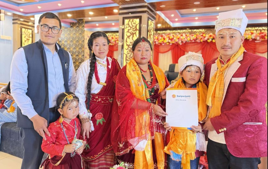 Tamang couple donates Rs 5 lakh insurance policy to their son